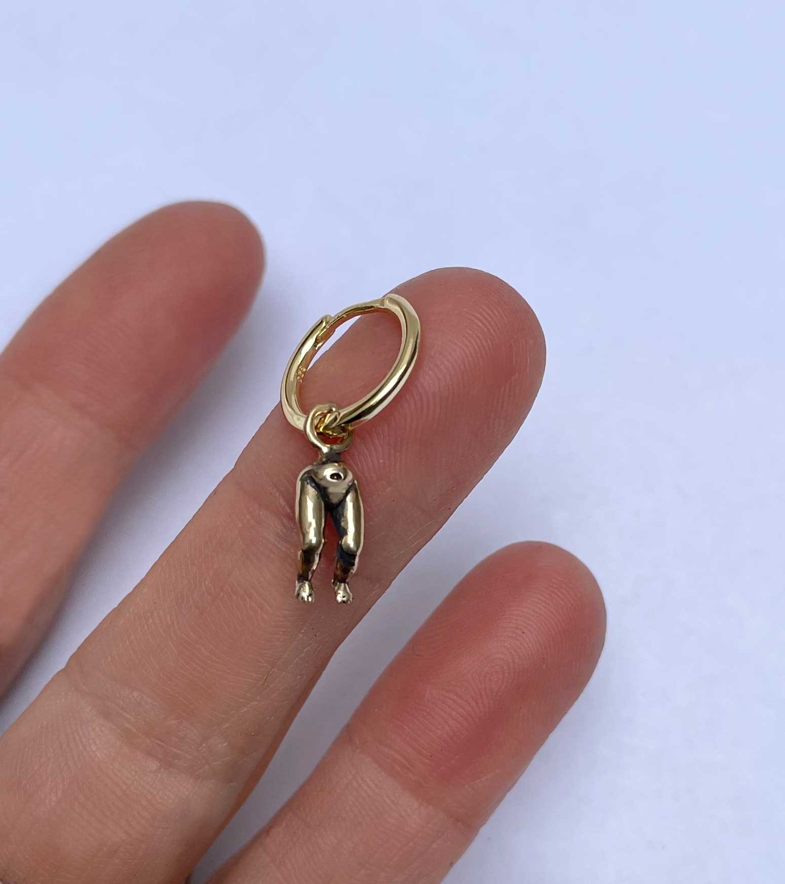 Baby Doll Bottom Hoop Earrings - Image 4