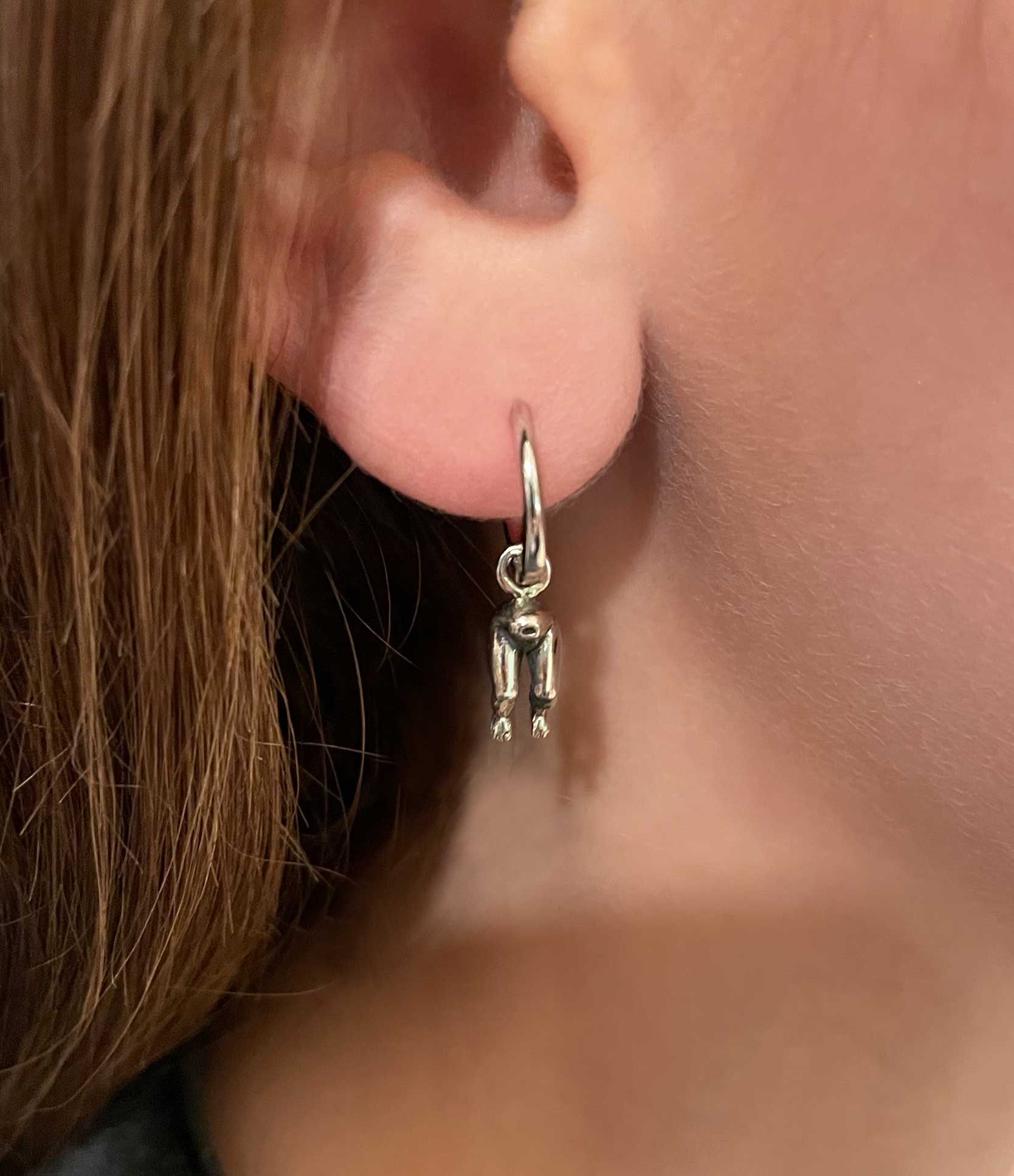 Baby Doll Bottom Hoop Earrings - Image 8