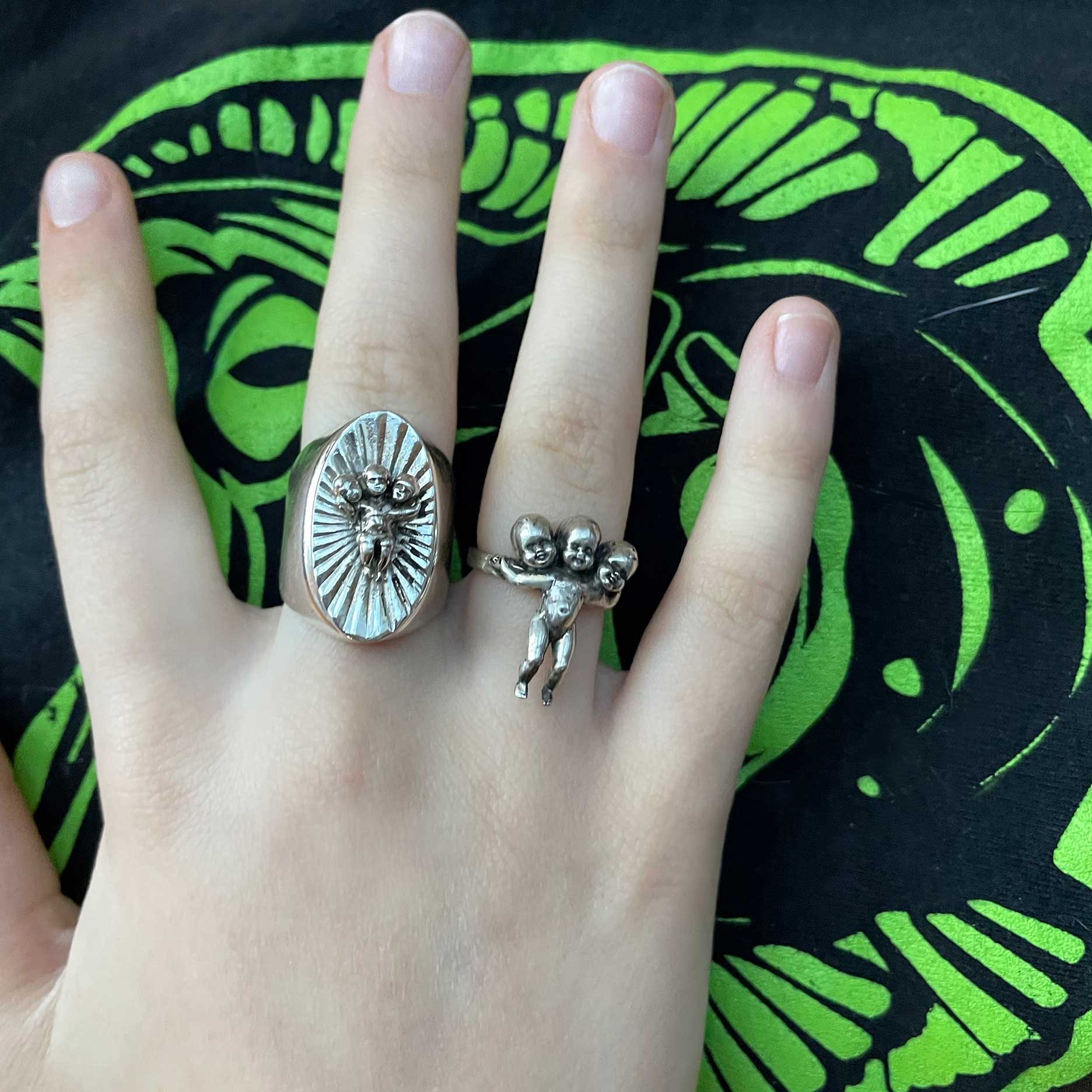 Big Three Headed Baby Ring - Image 11