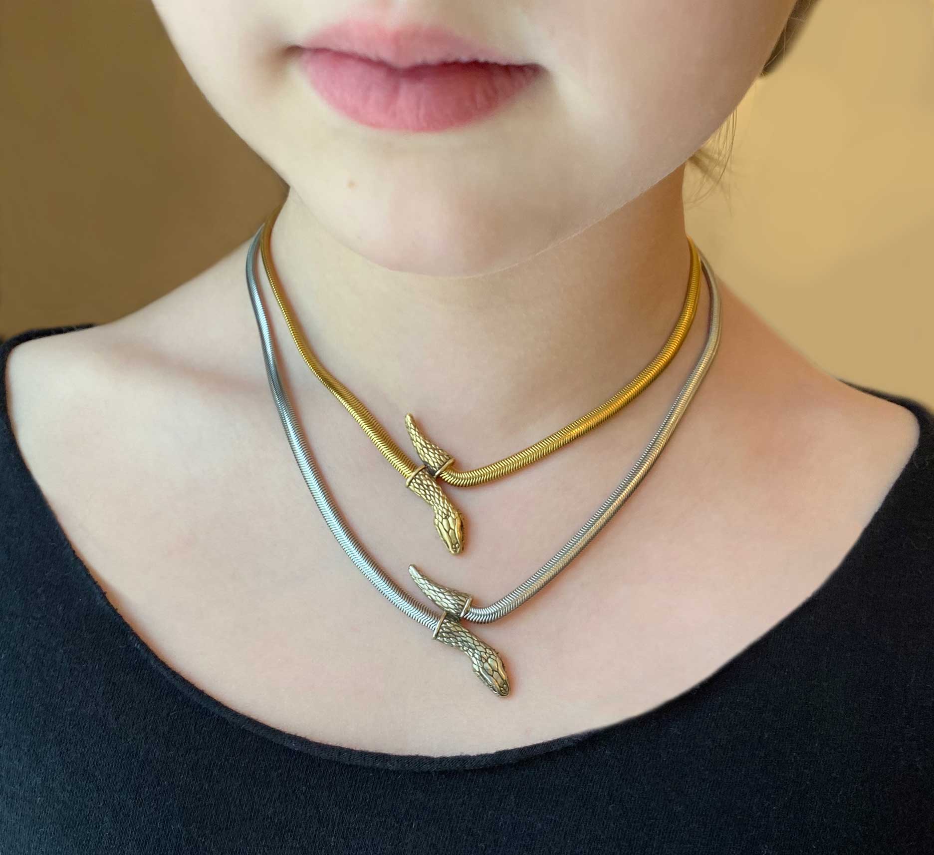 Snake Chain Necklace in sterling silver - Image 7